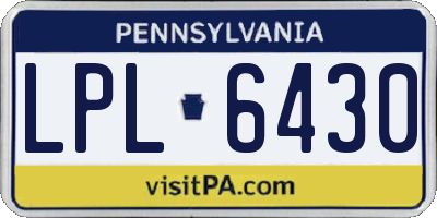 PA license plate LPL6430