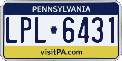 PA license plate LPL6431