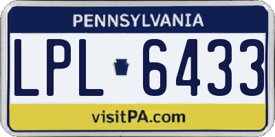 PA license plate LPL6433