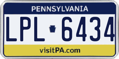 PA license plate LPL6434