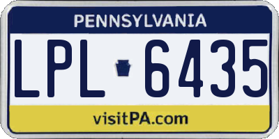 PA license plate LPL6435