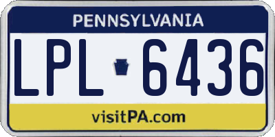 PA license plate LPL6436