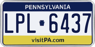 PA license plate LPL6437