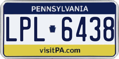 PA license plate LPL6438