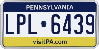PA license plate LPL6439