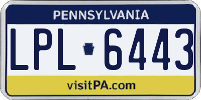 PA license plate LPL6443