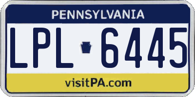 PA license plate LPL6445