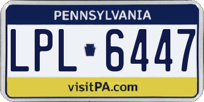 PA license plate LPL6447