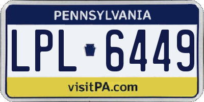 PA license plate LPL6449