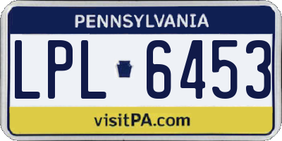 PA license plate LPL6453