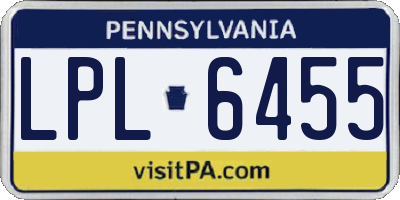 PA license plate LPL6455