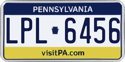 PA license plate LPL6456