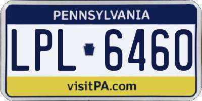PA license plate LPL6460