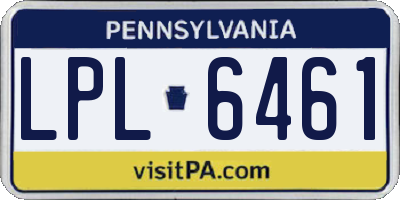 PA license plate LPL6461