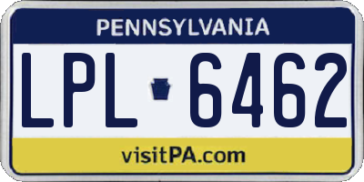 PA license plate LPL6462