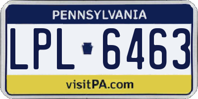 PA license plate LPL6463