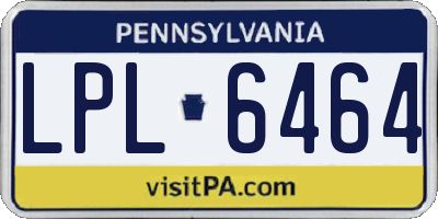 PA license plate LPL6464