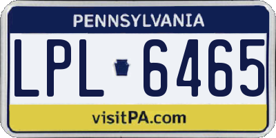 PA license plate LPL6465