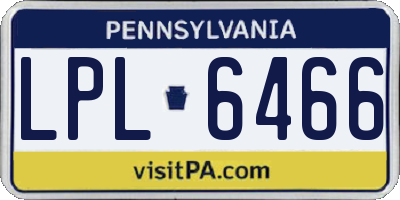 PA license plate LPL6466