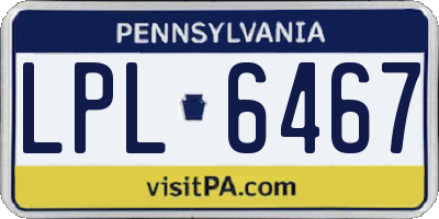 PA license plate LPL6467