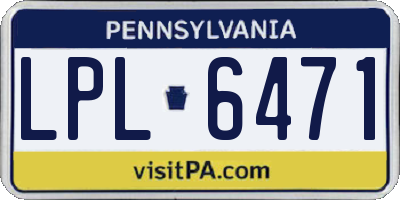 PA license plate LPL6471