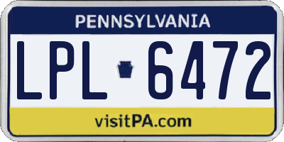 PA license plate LPL6472