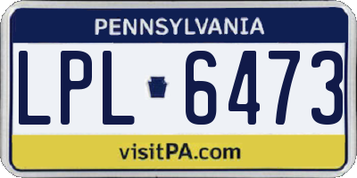 PA license plate LPL6473