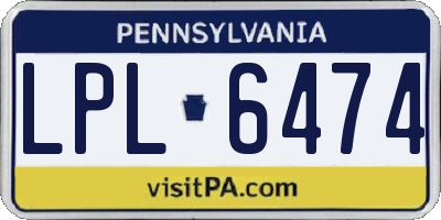 PA license plate LPL6474