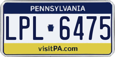 PA license plate LPL6475