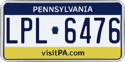 PA license plate LPL6476