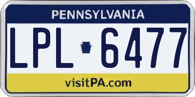 PA license plate LPL6477