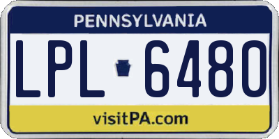 PA license plate LPL6480