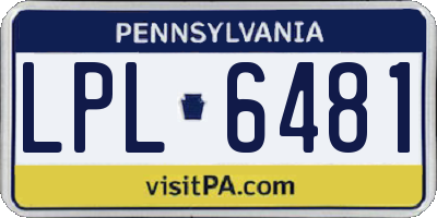 PA license plate LPL6481