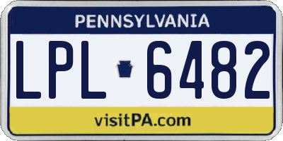 PA license plate LPL6482