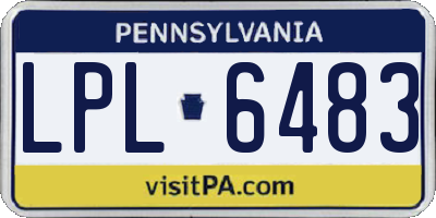 PA license plate LPL6483