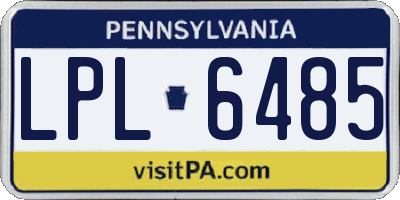 PA license plate LPL6485