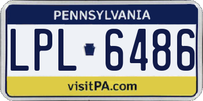 PA license plate LPL6486