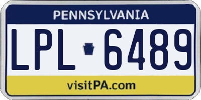 PA license plate LPL6489