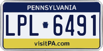 PA license plate LPL6491