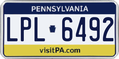PA license plate LPL6492