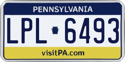 PA license plate LPL6493