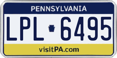 PA license plate LPL6495
