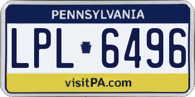 PA license plate LPL6496