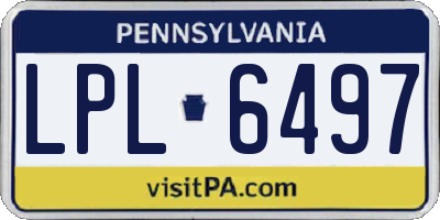 PA license plate LPL6497