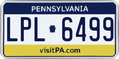 PA license plate LPL6499
