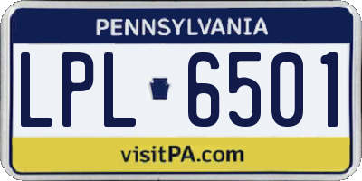 PA license plate LPL6501