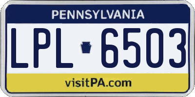 PA license plate LPL6503
