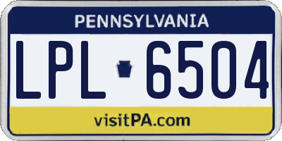 PA license plate LPL6504