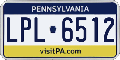 PA license plate LPL6512