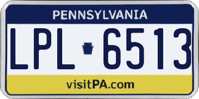 PA license plate LPL6513